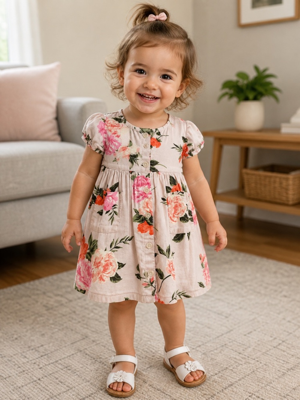 Old Navy Floral Button-Front Toddler Dress